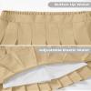 Auranso Girls Pleated Skirt Kids Tennis Elastic Waist Uniform Plaid Skirt Khaki 4-5T view 4