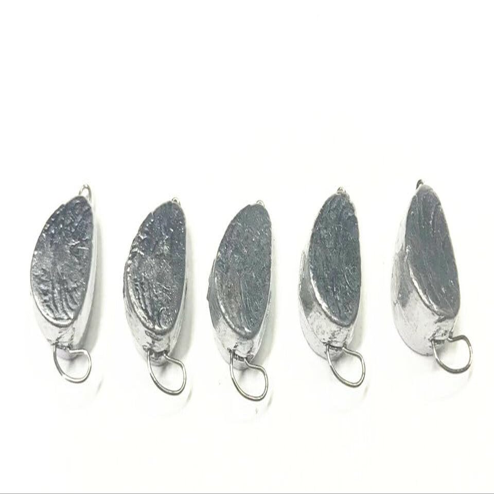 NineFit Basics 5 Pcs Unpainted Lead Slider Fish Head Jig Sinker Weight 6g / 0.21oz - 5 Pcs