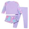 Moggemol Kids Girls Boys 3 Piece Swimsuit Long Sleeve Swim Shirt with Trunks Pants Rash Guard Set UPF 50+ Swimwear Purple 9-10 Years view 2