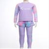 Moggemol Kids Girls Boys 3 Piece Swimsuit Long Sleeve Swim Shirt with Trunks Pants Rash Guard Set UPF 50+ Swimwear Purple 9-10 Years view 3