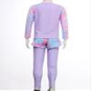 Moggemol Kids Girls Boys 3 Piece Swimsuit Long Sleeve Swim Shirt with Trunks Pants Rash Guard Set UPF 50+ Swimwear Purple 9-10 Years view 4