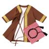ABEWIP Newborn Baby Boy Muslim Abaya Sets Outfits Black Gold Kaftan White T Shirt Red Turban Arabic Dubai Outfits Coffee 3-6M view 1