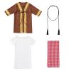 ABEWIP Newborn Baby Boy Muslim Abaya Sets Outfits Black Gold Kaftan White T Shirt Red Turban Arabic Dubai Outfits Coffee 3-6M view 2