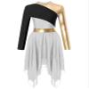 easyforever Women's Long Sleeve Praise Dance Dress Church Worship Dancewear Church Performance Costume White_Mesh Hem XX-Large view 3