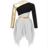 easyforever Women's Long Sleeve Praise Dance Dress Church Worship Dancewear Church Performance Costume White_Mesh Hem XX-Large view 4