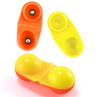 Alwonder 20-Pack Fishing Double Rattle Beads, Catfish Rig Catfishing Tackle Portable Plastic Fishing Attractants Beads Bells Accessory for Catfish Striper Bass Pompano Yellow and Orange