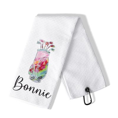 idooodle Personalized Golf Towel, 24x16 inch Custom Embroidered Name Golf Towels with Hanging Clip, Gifts for Golf Lover