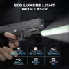 EZshoot 800 Lumens Pistol Light Laser Combo Rechargeable, Pistol Flashlight with Slidable Rail Compatible with Glock and Picatinny Rail, Gun Light with Green Laser Beam view 2
