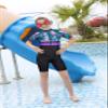 TFJH E One Piece Girls Bathing Suits UPF 50+ Swimsuits Short Sleeve Swimming Costume 461 Purple Flower Short 4A view 2