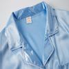 Vopmocld Satin Pajama Sets Unisex Boys and Girls Silk Button Down Short Sleeve & Shorts & Pants Sleepwear 3PCS Loungewear PJS, Sky Blue, 10 view 3