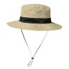 Mens Wide Brim Sun Hat M/L UV Protection Boonie Bucket Sunhat Summer Beach Golf Hiking Safari Outdoor Fishing Garden SPF 50 Khaki view 1