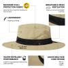 Mens Wide Brim Sun Hat M/L UV Protection Boonie Bucket Sunhat Summer Beach Golf Hiking Safari Outdoor Fishing Garden SPF 50 Khaki view 2