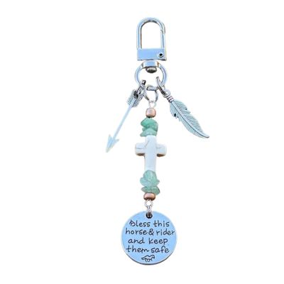 Lusebiy Horse Saddle And Bridle Charm Clip, Bless This Horse Rider Keep Safe Bridle, Saddle Riding Charms Hanging Gifts