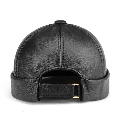 ABPETE Leather Brimless Hats for Men: Dome Style Brimless Caps for Men Breathable Comfortable,Black Beanies Hats Men for Fashionable Clothing Matching,Brimless Hat for Outdoor Sports,Dancing,Hip-Hop