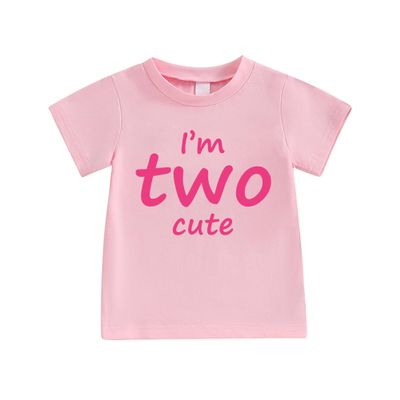 KPSTRO Two Year Old Birthday Outfit Im Two Cute Shirt for Toddler Girls 2nd Birthday Gift Pink-a