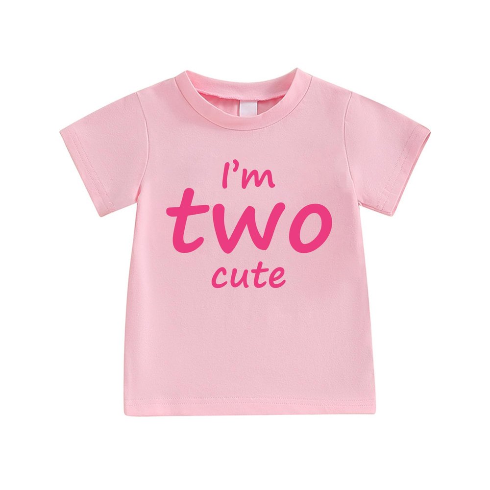 KPSTRO Two Year Old Birthday Outfit Im Two Cute Shirt for Toddler Girls 2nd Birthday Gift Pink-a