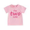 KPSTRO Two Year Old Birthday Outfit Im Two Cute Shirt for Toddler Girls 2nd Birthday Gift Pink-a view 1