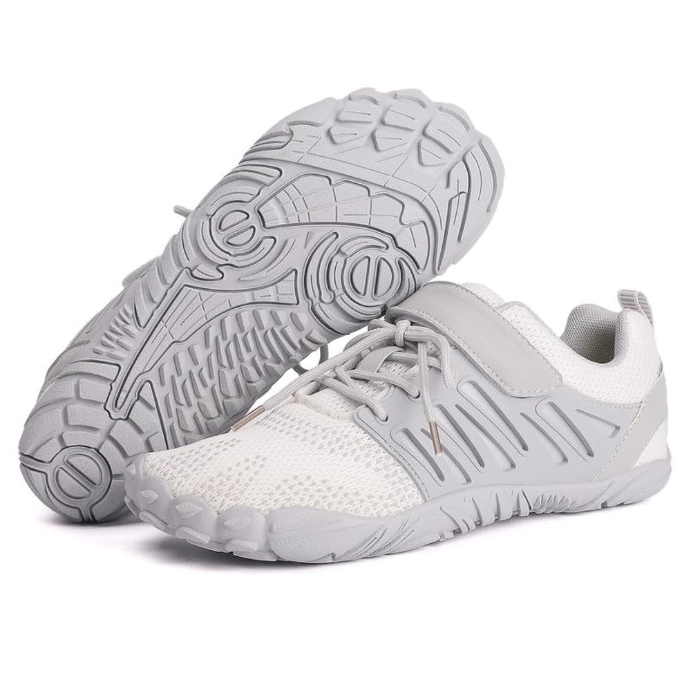 MIFAWA Barefoot Shoes Men Wide Toe Box Zero Drop Water Shoes Men for Gym Workout Minimalist Weightlifting Cross-Trainer Running Hike Grounded Footwear White