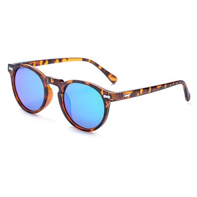 JOVAKIT Vintage Kids Polarized Sunglasses for Girls Boys Age 2-9, Round Sun Glasses for Children UV400 Protection (Tortoise/Green Mirror)