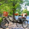 VHCLYBJU Tricycle for Adult Men Women 20Inch 3-Wheel Bike Trike Low Step-Through Frame with Large Cruiser Seat and Rear Basket Adult Folding Tricycle with Child seat (Black) view 2