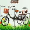 VHCLYBJU Tricycle for Adult Men Women 20Inch 3-Wheel Bike Trike Low Step-Through Frame with Large Cruiser Seat and Rear Basket Adult Folding Tricycle with Child seat (Black) view 3