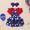 Doisbetthsay Baby Girl Outfits Ruffle Sleeve Knit Ribbed Romper Suspender Skirt Headband Baby Dress Infant Girl Clothes view 2