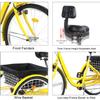 EVGTTI 7-Speed Adult Tricycle with Large Basket 24/26 Inch, Stable 3-Wheel Cruise Bicycle for Shopping, Beach and City Trike Perfect for Men, Women, Seniors(Black/Red/Green/Yellow) (Yellow, 24inch) view 2