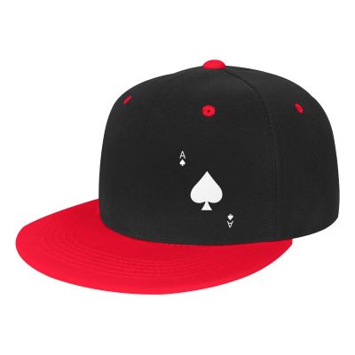 Byoblu Ace of Spades Poker Baseball Cap for Men Or Women Classic Flat Bill Snapback Hat Red
