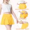 QooNoo Girls Skirts Tennis Skirt Athletic Skorts for Kids with Pocket Inner Shorts for Sports Golf Running Skirt 4-14Y(Yellow,Small) view 4