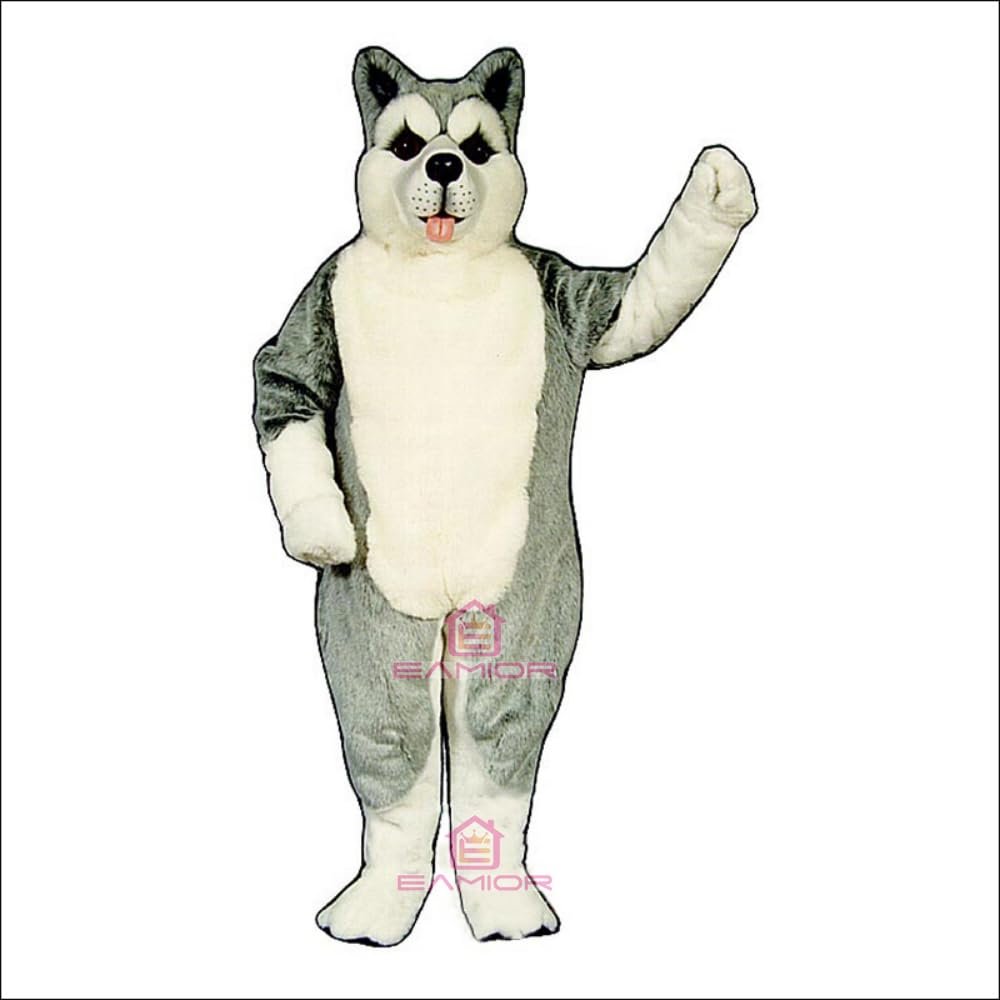 Loyal Husky Dog Mascot Costume Adult Size for Men & Women with Built-in Fan Inside the Head