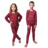 Ultra Dry Thermal Underwear For Kids Long Johns Fleece Lined Leggings And Shirt Boy And Girl Unisex Underwear Bases Set Red Plaid view 2