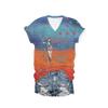 MOGUI Chill The Fourth Out Tshirt Chill The Fourth Out T Shirt 4Th of July Loves Jesus and America Too Casual Vneck Tee Fun Graphic T-Shirts Memorial Day Gift, 5X-Large, Sunsrt view 1