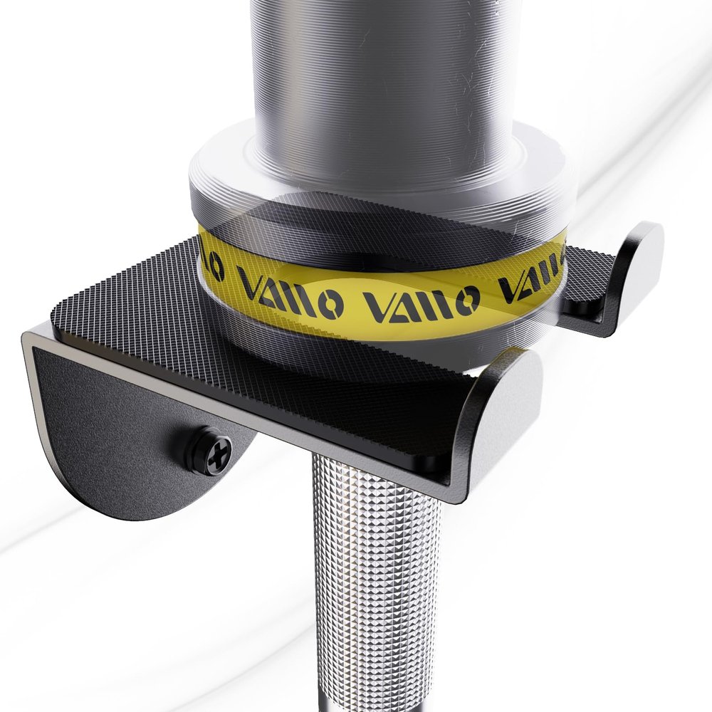 VAIIO Single Olympic Barbell Hanger,Vertical Barbell Mount Rack,Garage Gym Bar Wall Rack,Black Powder Coated,Space Saving Commercial or Home Gym Accessory,Holds under 33mm Bar Size
