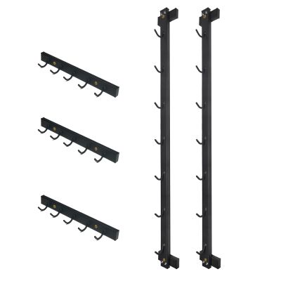 BLUSLM Wall Mounted Lat Pull Down Bar Organizer with Hooks, Home Gym Storage Rack for Lat Pulldown Attachments, Cable Attachments Rack for Gym Accessories (Cable Attachment Rack2)