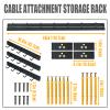 BLUSLM Wall Mounted Lat Pull Down Bar Organizer with Hooks, Home Gym Storage Rack for Lat Pulldown Attachments, Cable Attachments Rack for Gym Accessories (Cable Attachment Rack2) view 2