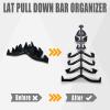 BLUSLM Wall Mounted Lat Pull Down Bar Organizer with Hooks, Home Gym Storage Rack for Lat Pulldown Attachments, Cable Attachments Rack for Gym Accessories (Cable Attachment Rack2) view 3