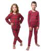 Ultra Dry Thermal Underwear For Kids Long Johns Fleece Lined Leggings And Shirt Boy And Girl Unisex Underwear Bases Set Red Plaid view 1