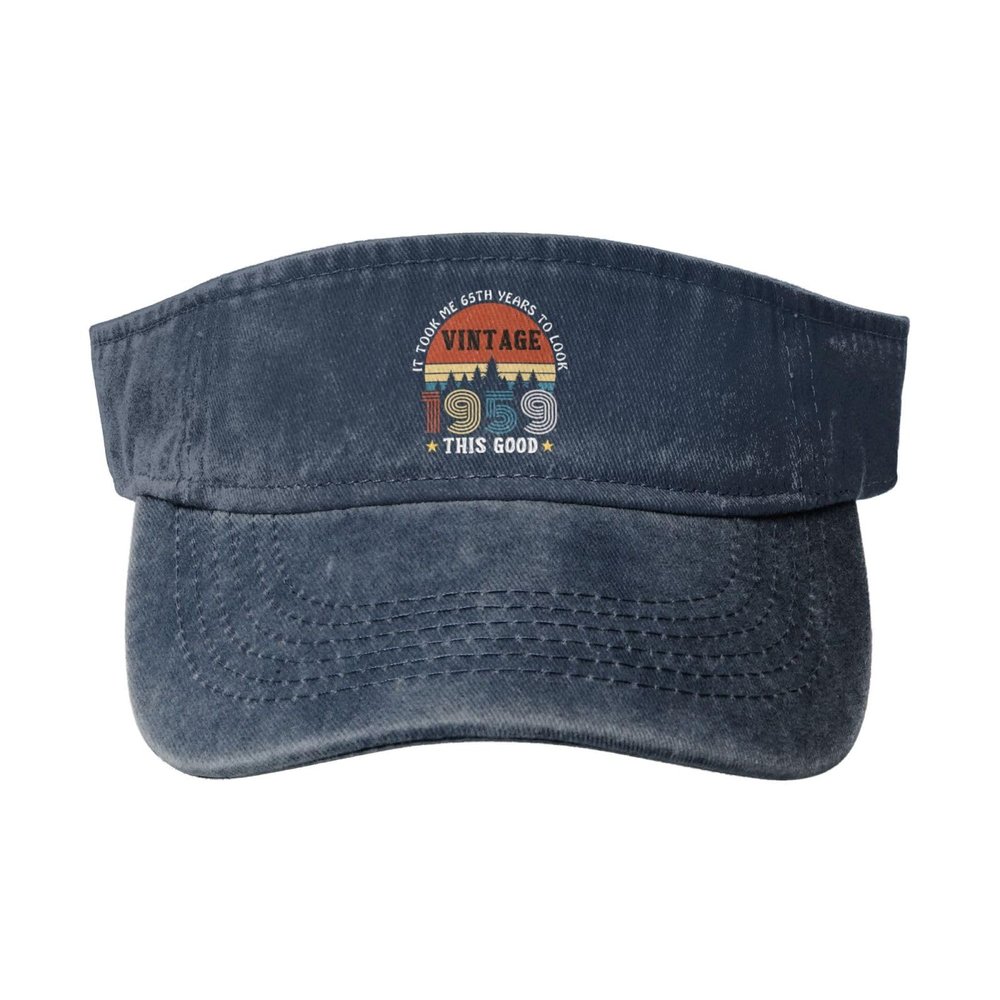 65th Birthday Gifts 1959 Visor Cap Adjustable Sport Empty Top Baseball Sun Cap for Men Women Sports Outdoor Hats Navy Blue161
