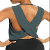 Bestisun Backless Dance Tops Running Yoga Sports Active Tanks DeepGreen XL view 4