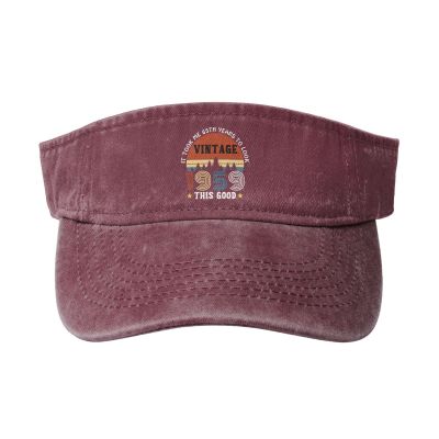 65th Birthday Gifts 1959 Visor Cap Adjustable Sport Empty Top Baseball Sun Cap for Men Women Sports Outdoor Hats Red160