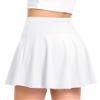 QooNoo Girls Skirts Tennis Skirt Athletic Skorts for Kids with Pocket Inner Shorts for Sports Golf Running Skirt 4-14Y(White,Small) view 1