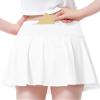 QooNoo Girls Skirts Tennis Skirt Athletic Skorts for Kids with Pocket Inner Shorts for Sports Golf Running Skirt 4-14Y(White,Small) view 2