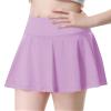 QooNoo Girls Tennis Skirt Athletic Running Shorts for Kids Teen High Waisted Golf Skort with Pockets Casual Workout (Lavender,Large) view 1