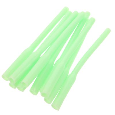 VANZACK 10 Pcs Luminous PVC Casing Glow Crimp Protectors Deep Drop Rigs Flexible Hollow Tube Fishing Glow Sleeves Casing Glow Crimp Protectors Deep Drop Rigs 9.00X0.60X0.60cm