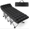 ZENPETIO Camping Cot for Adults, Heavy-Duty Portable Cot Bed with Mattress, Foldable Padded Sleeping Cots for Camping Travel Tent Day Bed Outdoor & Home Guest, Max Load 500 LBS, 75x28x15 view 1