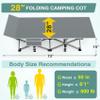 ZENPETIO Camping Cot for Adults, Heavy-Duty Portable Cot Bed with Mattress, Foldable Padded Sleeping Cots for Camping Travel Tent Day Bed Outdoor & Home Guest, Max Load 500 LBS, 75x28x15 view 2