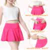 QooNoo Girls Skirts Tennis Skirt Athletic Skorts for Kids with Pocket Inner Shorts for Sports Golf Running Skirt 4-14Y(Hot Pink,Large) view 3