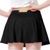 QooNoo Girls Skirts Tennis Skirt Athletic Skorts for Kids with Pocket Inner Shorts for Sports Golf Running Skirt 4-14Y(Black,Medium) view 2
