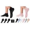 DIBAOLONG Pilates Socks with Grips for Women Yoga Socks Non Slip Barre Hospital 6-Pairs Grippy Ankle Socks view 1