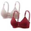 2 Pcs Wireless Bra for Womens Solid Color Plus Size Bras Full Coverage Push up Everyday Bra Breathable Daily Bralette view 1